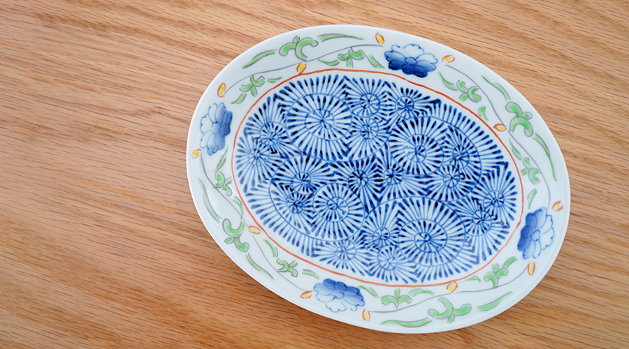 本阿弥光仙　「千鳥水草文 皿」 本阿弥光仙 「千鳥水草文 皿」