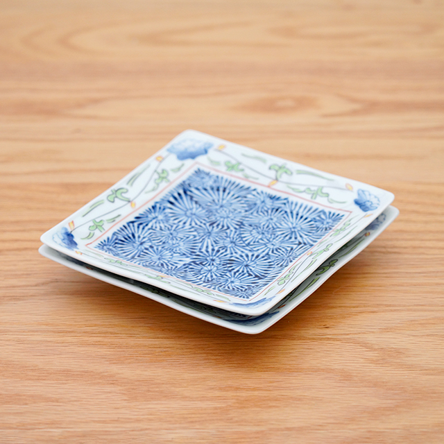 藤太郎窯 有田焼 染付 蛸唐草 皿 4枚まとめ 有田焼】そうた窯 染