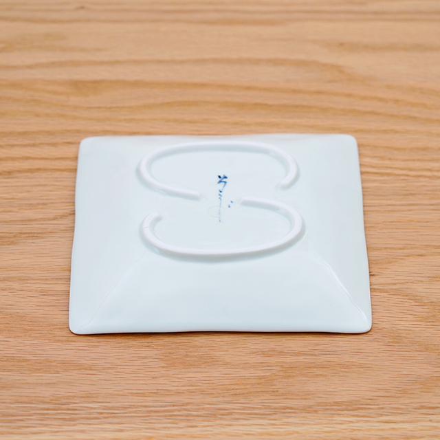 藍土　藍土な休日　和食器　通販　有田焼　そうた窯　角皿　唐草　染錦　プレート　スクエア　取皿