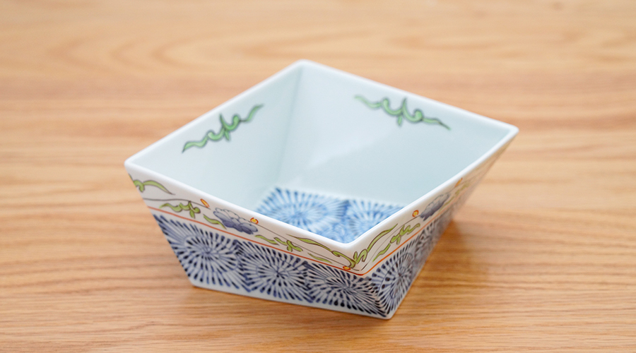 染錦渕唐草蛸唐草角捻り鉢［そうた窯］│和風サラダや和え物、きんぴら