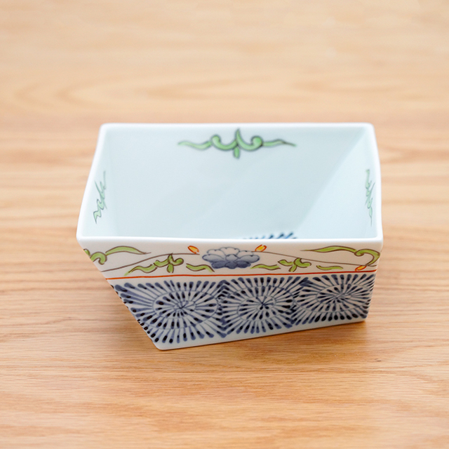 染錦渕唐草蛸唐草角捻り鉢［そうた窯］│和風サラダや和え物、きんぴら