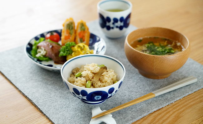 和食器　波佐見焼　通販　藍土な休日　藍土　白山陶器　茶碗　飯碗　ちゃわん　ブルーム　BLOOM　北欧