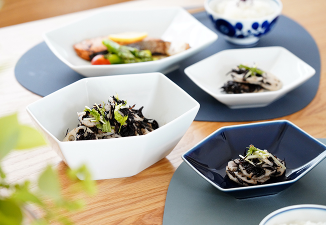 和食器　通販　藍土　藍土な休日　 波佐見焼　白山陶器　白山　HAKUSAN　亀甲　KIKKOU　煮物鉢