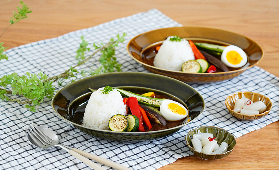 和食器　通販　藍土　藍土な休日　有田焼　皓洋窯　丸皿　楕円皿　カレー皿