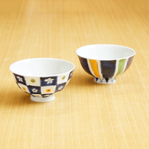 【和食器通販ショップ藍土な休日】皓洋窯　irodoru イロドル　市松　剣先　面取り飯碗　お茶碗