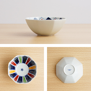 有田焼　皓洋窯　つたう irodoru　イロドル 八角　小鉢　鉢　ボウル　染錦　剣先　【和食器通販ショップ　藍土な休日】