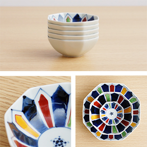 有田焼　皓洋窯　つたう irodoru　イロドル 八角　小鉢　鉢　ボウル　染錦　剣先　【和食器通販ショップ　藍土な休日】